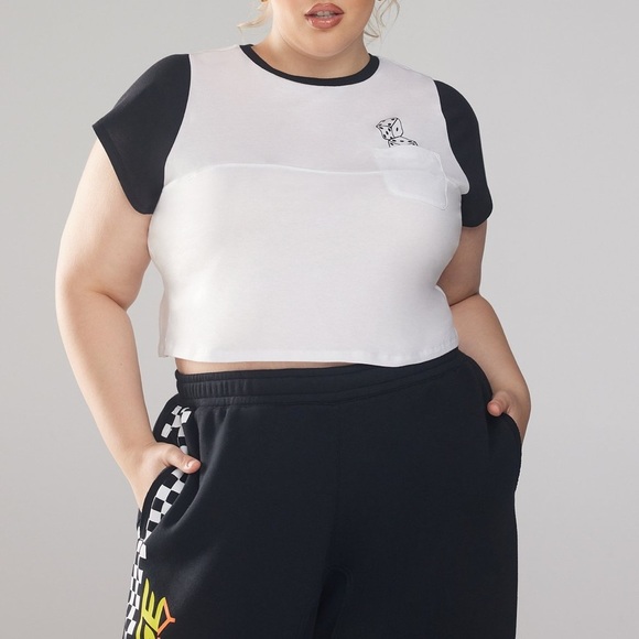 Savage X Fenty Essential Racer Baby Pocket Tee - Size 1X - White/Black - NWT - Picture 2 of 11